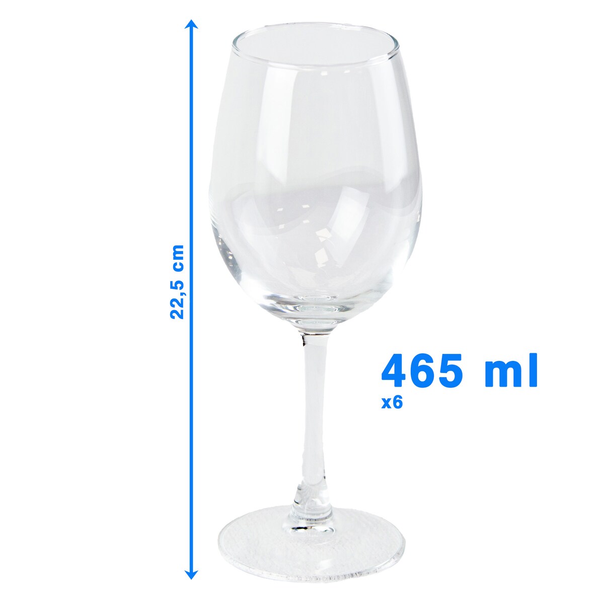 6X Kieliszki Do Wina Szampana Szklanki Eleganckie Szklane 465 Ml Zestaw