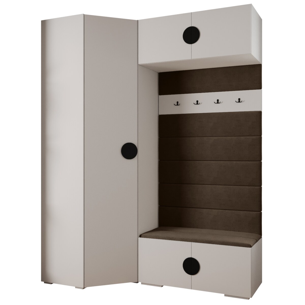 Garderoba do przedpokoju INOVA 4 Z21 biały+czarny+manila04