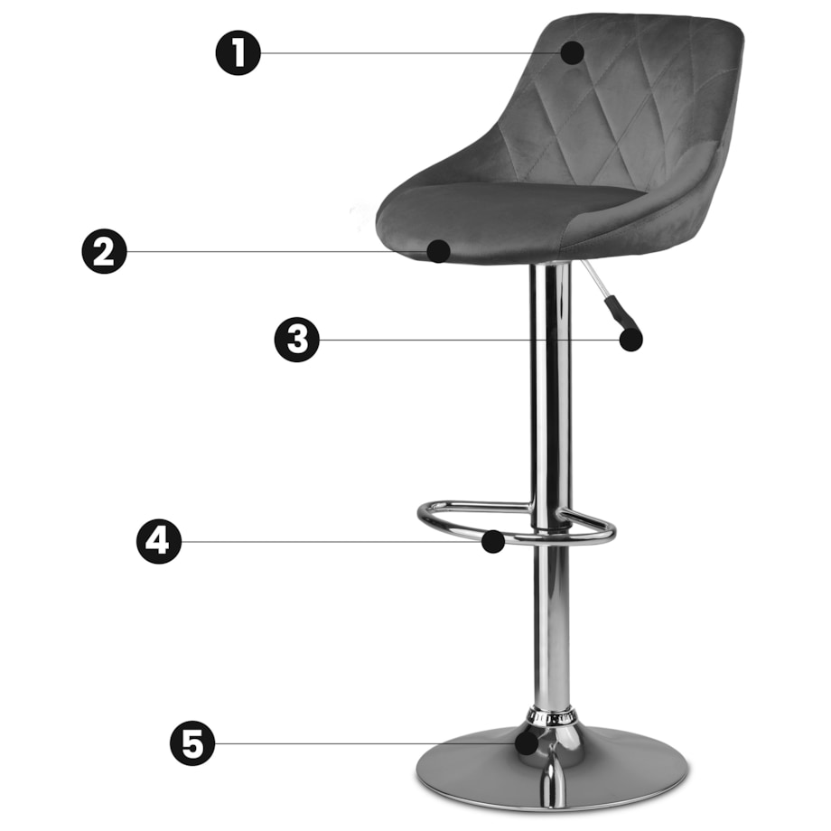 Hoker barowy z oparciem Sofotel Nerra 260010-2 2 szt.