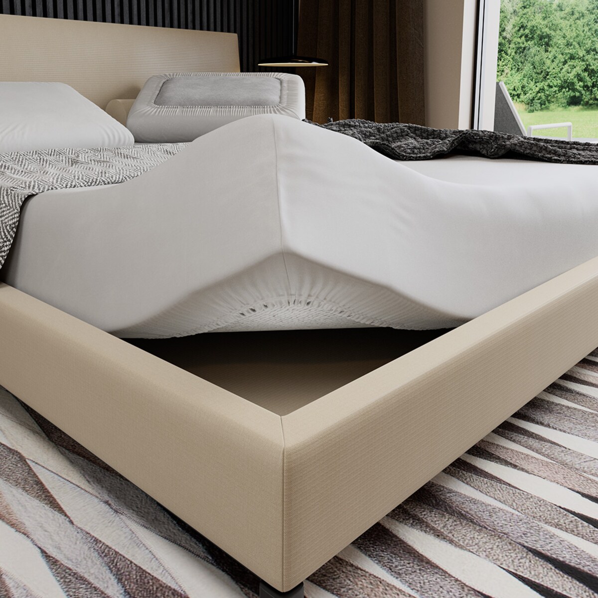 Prześcieradło z gumką 90x200 białe satynowe PAN MATERAC 100% bawełna