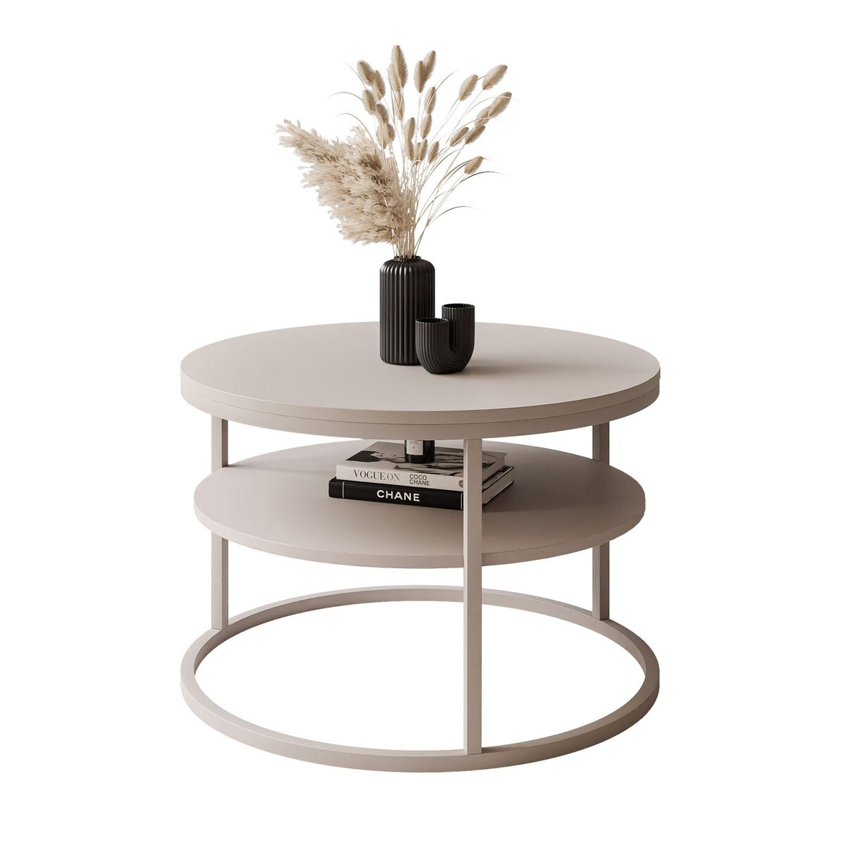 Stolik Kawowy CIRI SLIM z pólką kaszmir mat