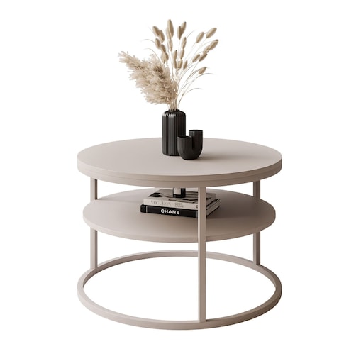 Stolik Kawowy CIRI SLIM z pólką kaszmir mat