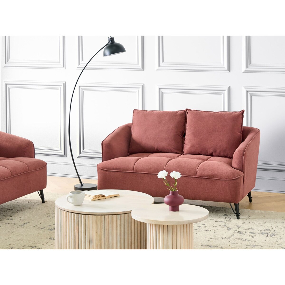 Sofa 2-osobowa burgundowa HOBRO