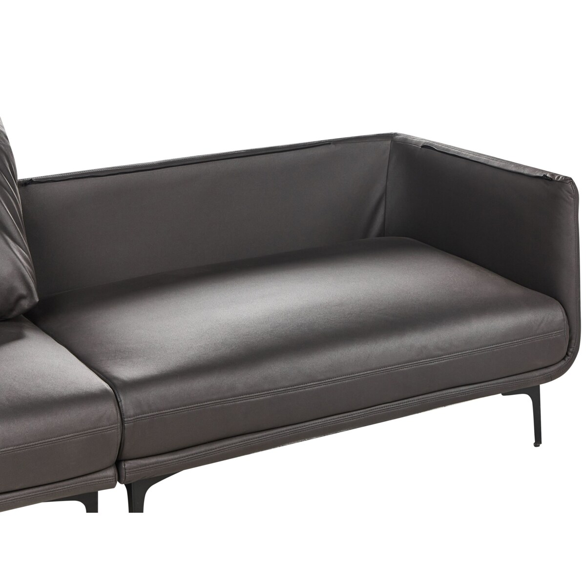 Sofa 3-osobowa ekoskóra czarna REVSNES