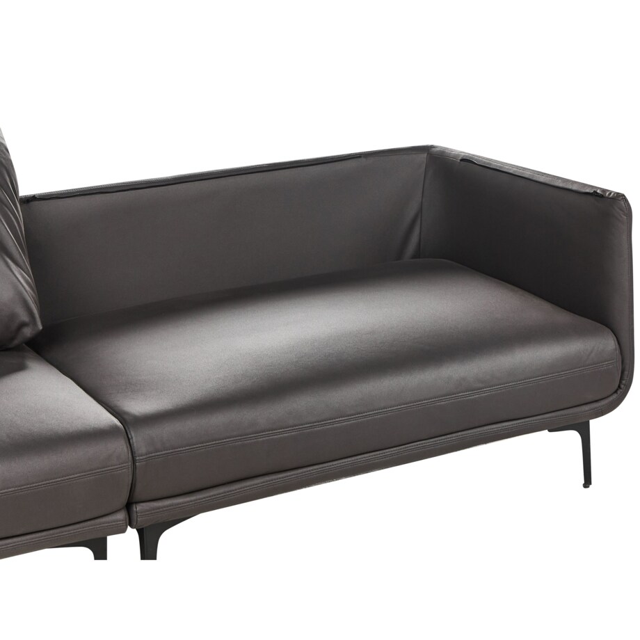 Sofa 3-osobowa ekoskóra czarna REVSNES