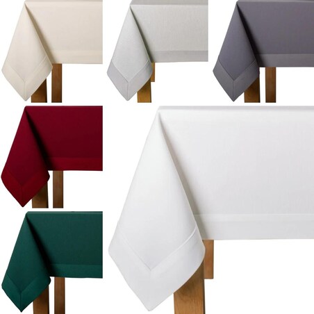 Obrus Premium Maxima ecru mankiet 5cm - 130x200 cm