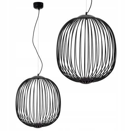 Lampa Wisząca Loft Industrial Czarna Metalowa Led