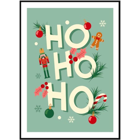Poster Story, Plakat, Obraz - Świąteczna Grafika Ho Ho Ho, wymiary 60 x 84 cm