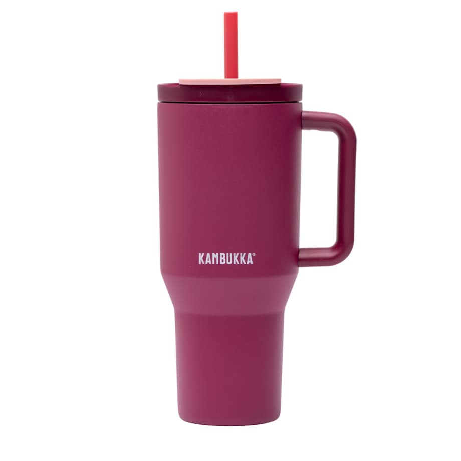 Kubek termiczny ze słomką Rio 950ml - Burgundy Bloom