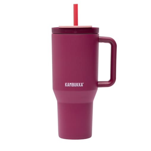 Kubek termiczny ze słomką Rio 950ml - Burgundy Bloom