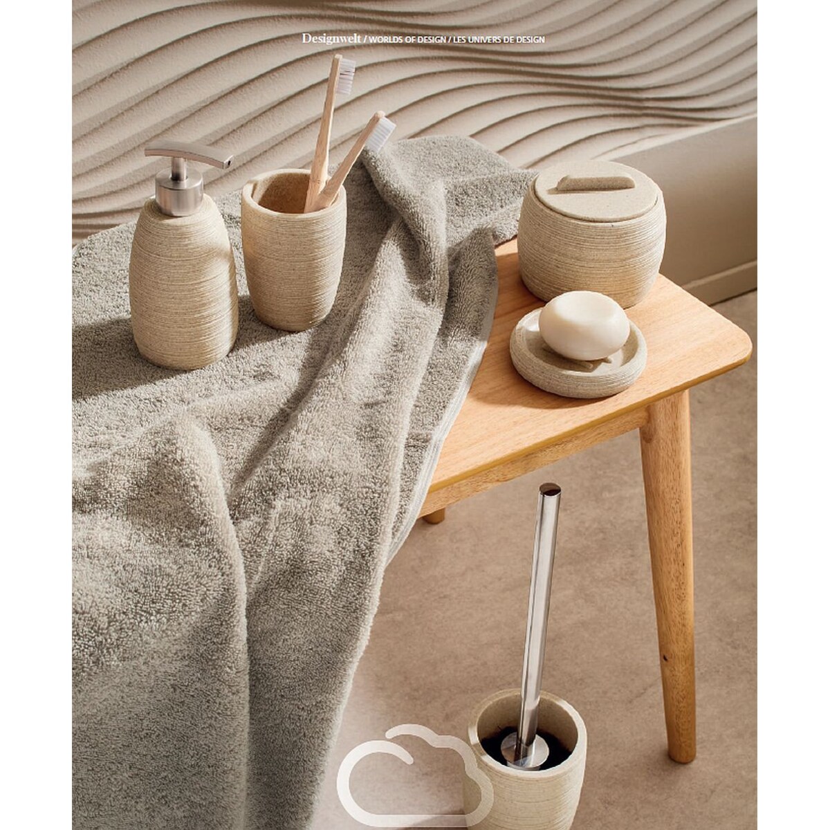 Wolke Sand Szczotka toaletowa kompozyt ceramiczny Eco Care beż macadamia