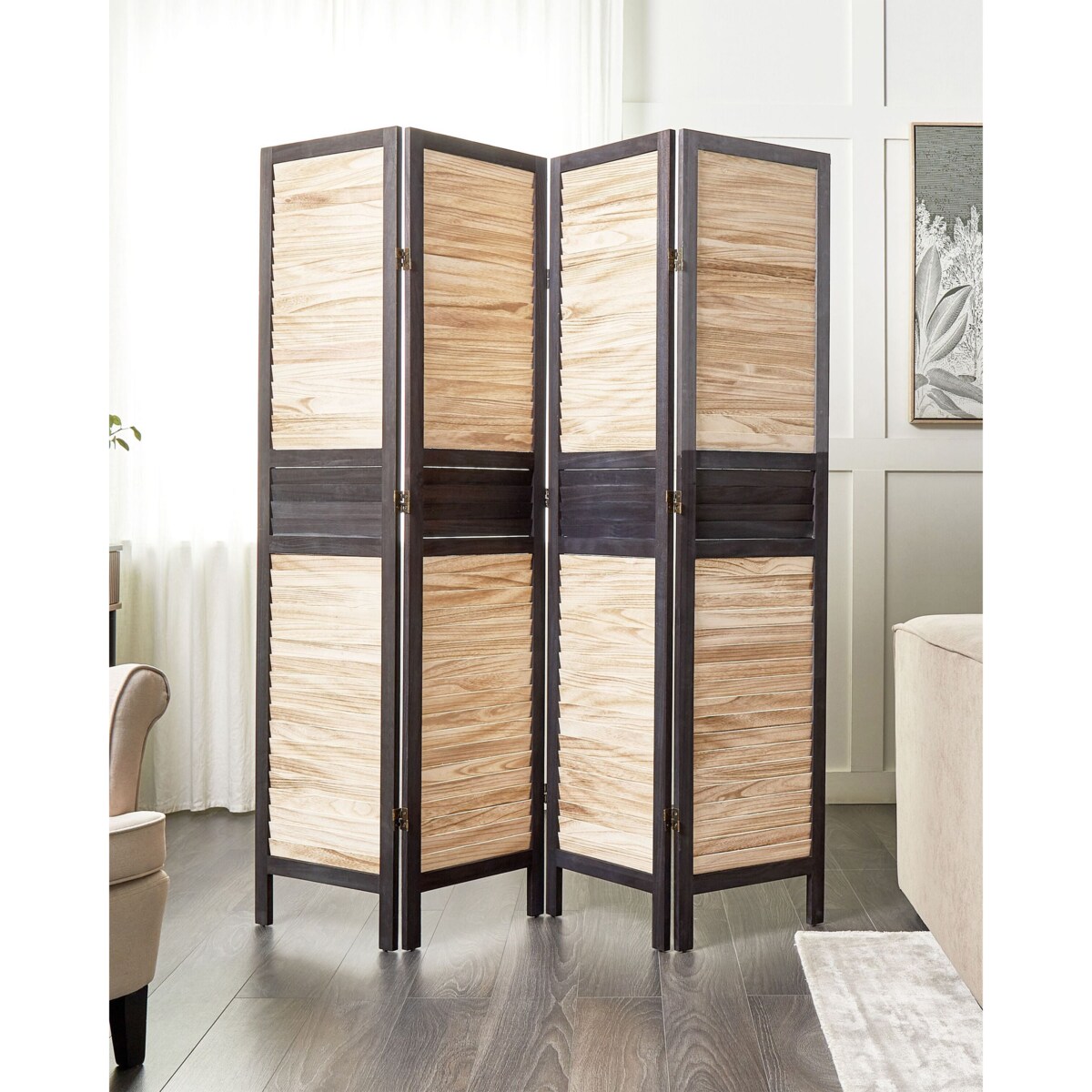4-panelowy parawan pokojowy BRENNERBAD Brązowy/ czarny 164 cm 170 cm