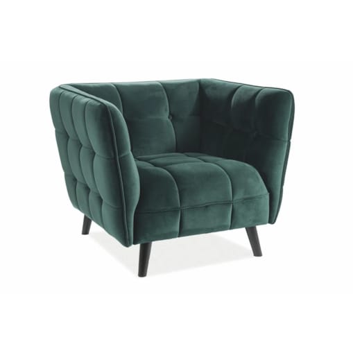 Fotel do salonu CASTELLO VELVET 1 zielony