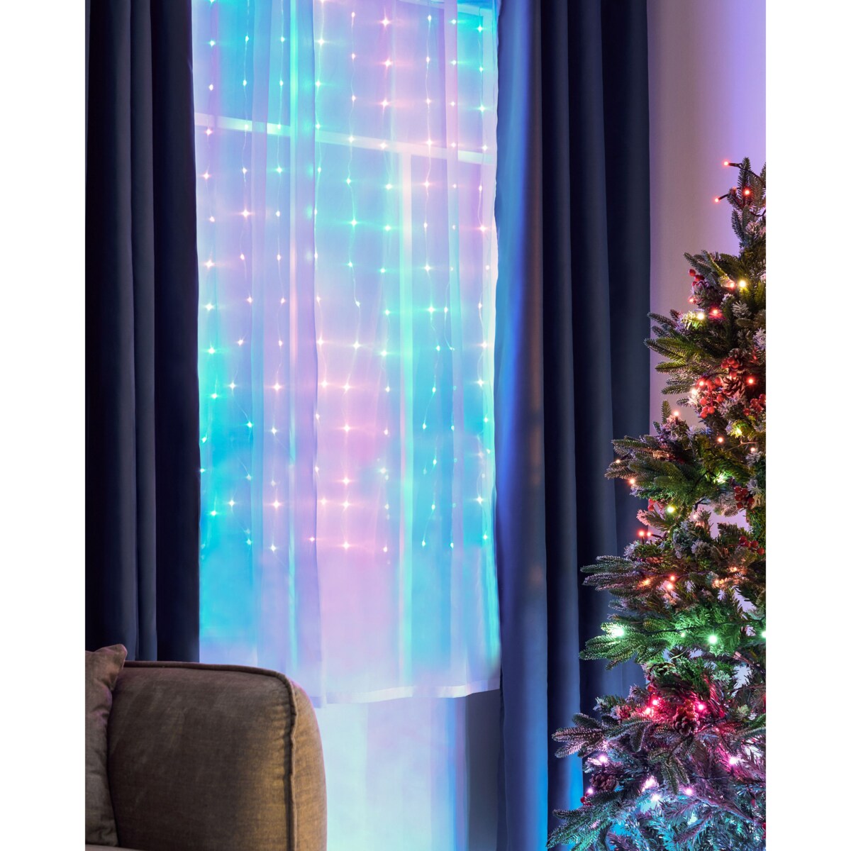 Kurtyna świetlna Smart LED Sterowane aplikacją KULUSUK 150 x 320 cm Kolorowy