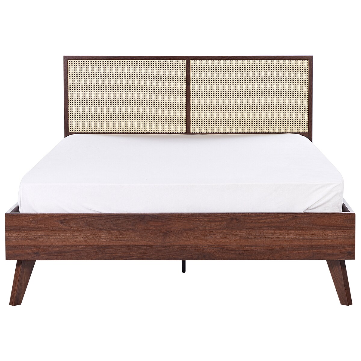 Łóżko Rattan MONPAZIER 140 x 200 cm Ciemnobrązowy