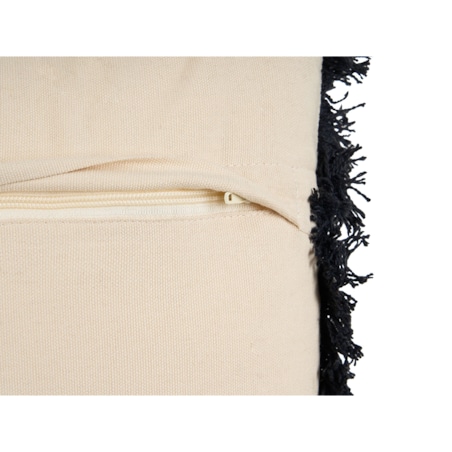 Poduszka dekoracyjna w owce z frędzlami 45 x 45 cm beżowa BANNU