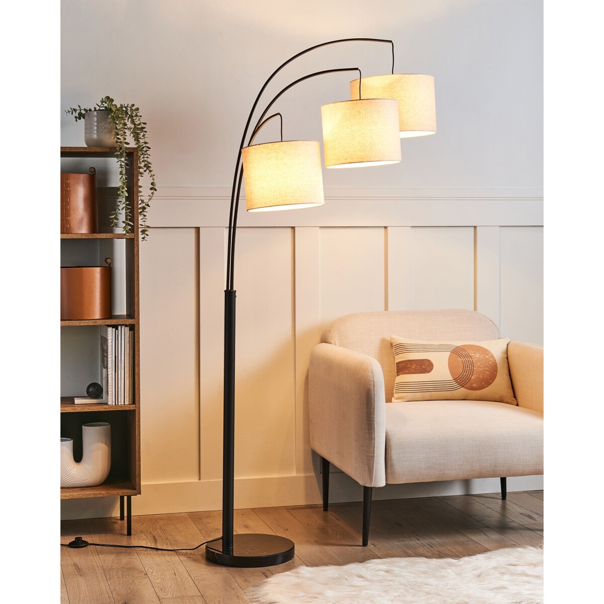 Lampa podłogowa CARONI Len Beżowy
