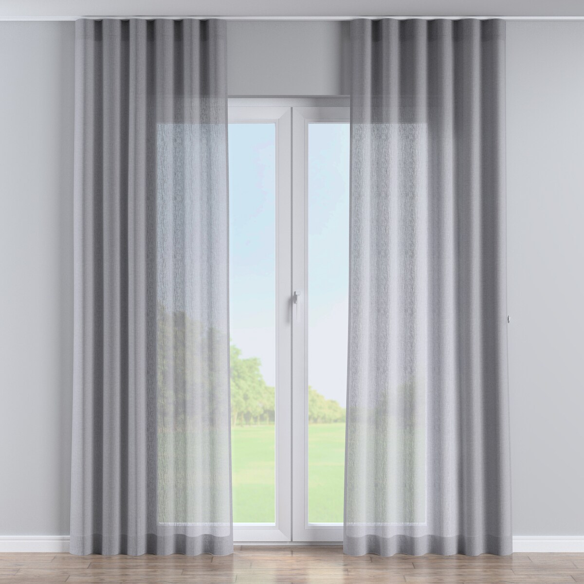 Zasłona na taśmie wave 130x260 szary