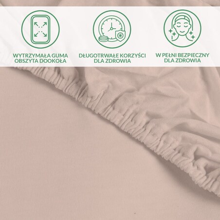 Prześcieradło ochronne wodoodporne z gumką 2w1, rozmiar 90x200 SMARTCEL kolor beż