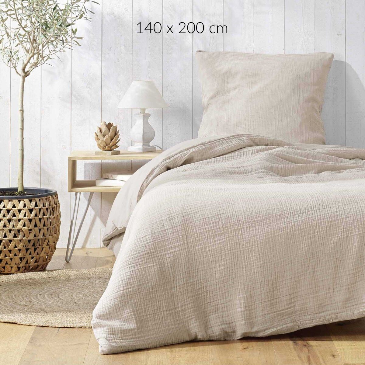Zestaw pościeli bawełnianej z fakturą, ANGELIA, 140 x 200 cm