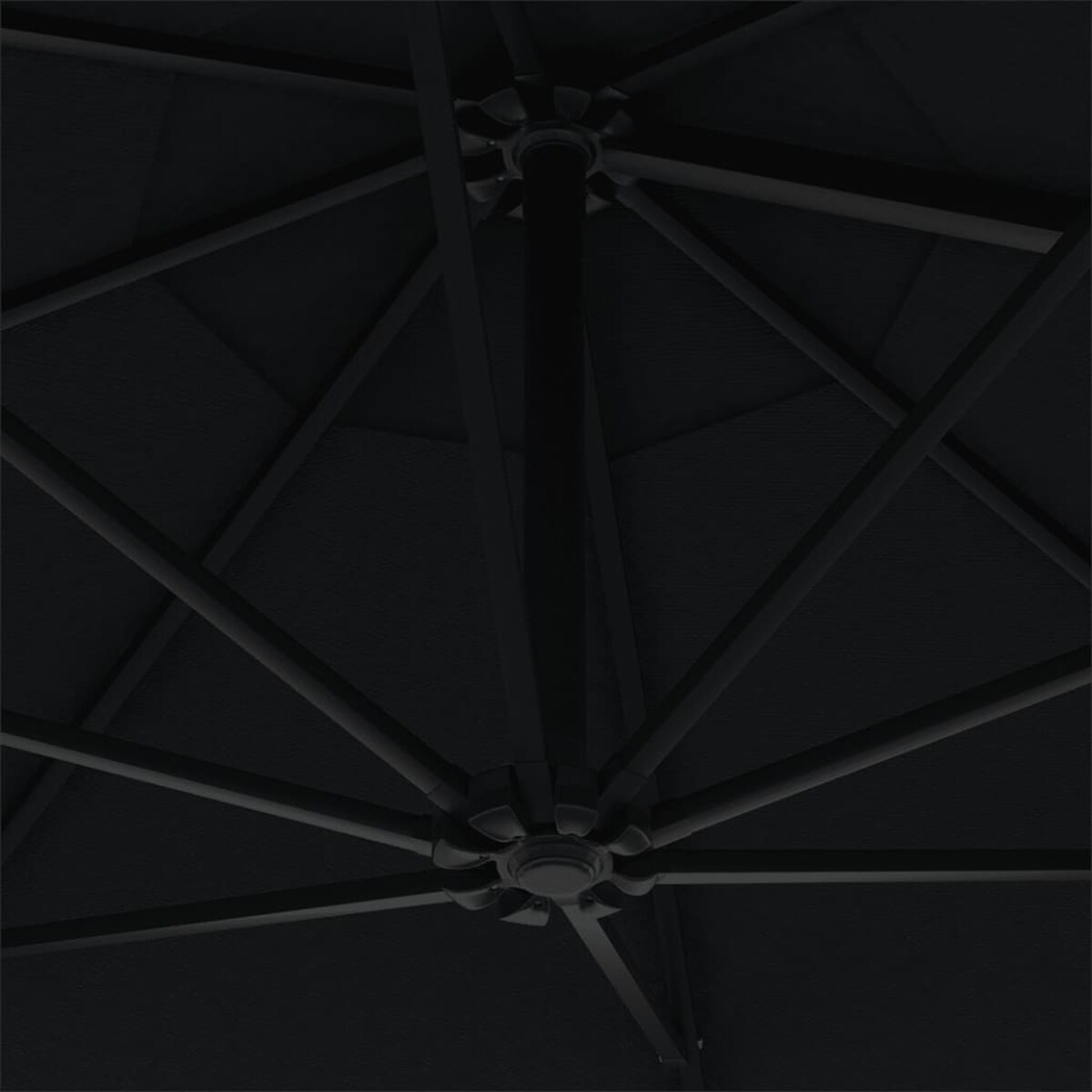 vidaXL Parasol ścienny na metalowym słupku, 300 cm, czarny