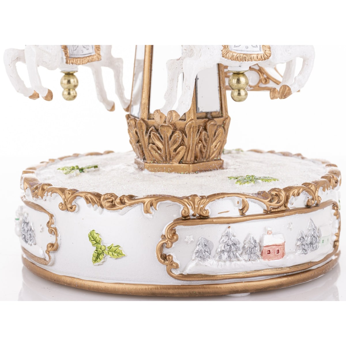 Dekoracja - karuzela z pozytywką 25x15x15 cm GIOSTRA-2 biało-złota