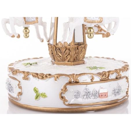 Dekoracja - karuzela z pozytywką 25x15x15 cm GIOSTRA-2 biało-złota