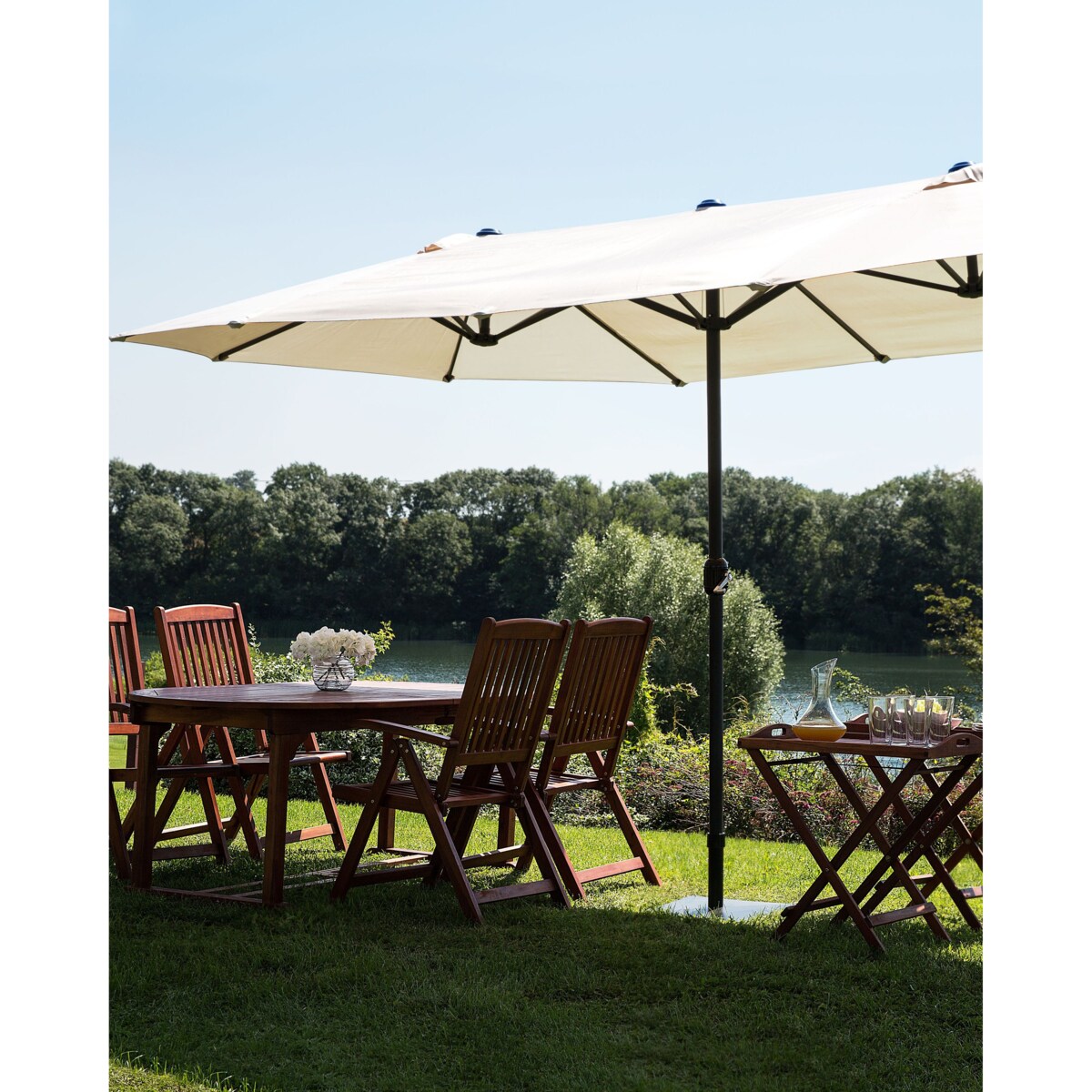 Parasol ogrodowy 460 cm SIBILLA Beżowy