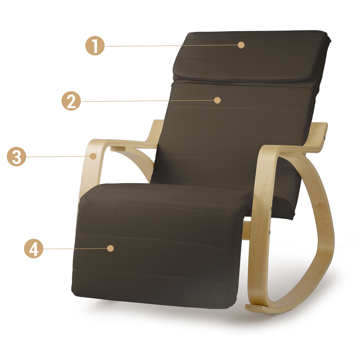 Fotel bujany na biegunach wypoczynkowy drewniany Sofotel Suzi