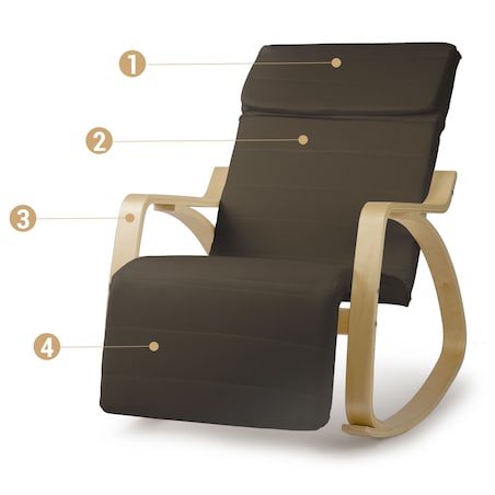Fotel bujany na biegunach wypoczynkowy drewniany Sofotel Suzi