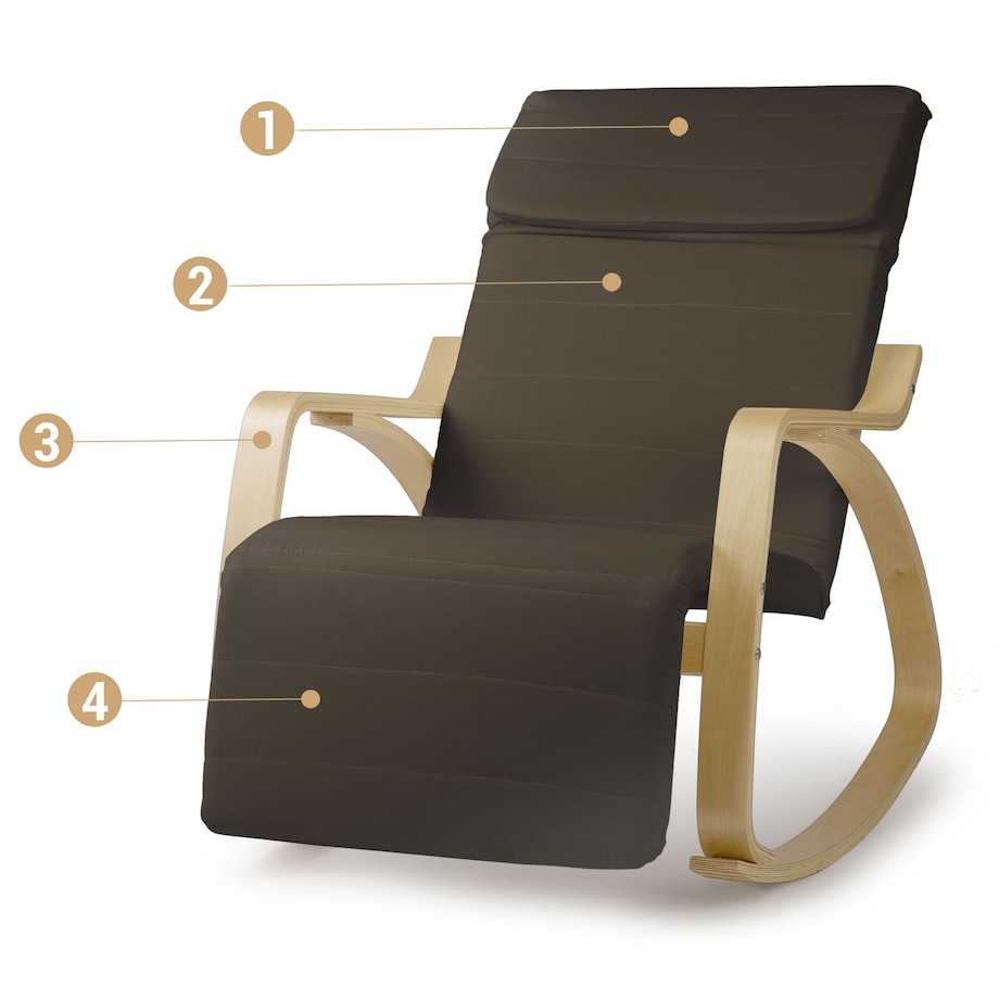 Fotel bujany na biegunach wypoczynkowy drewniany Sofotel Suzi