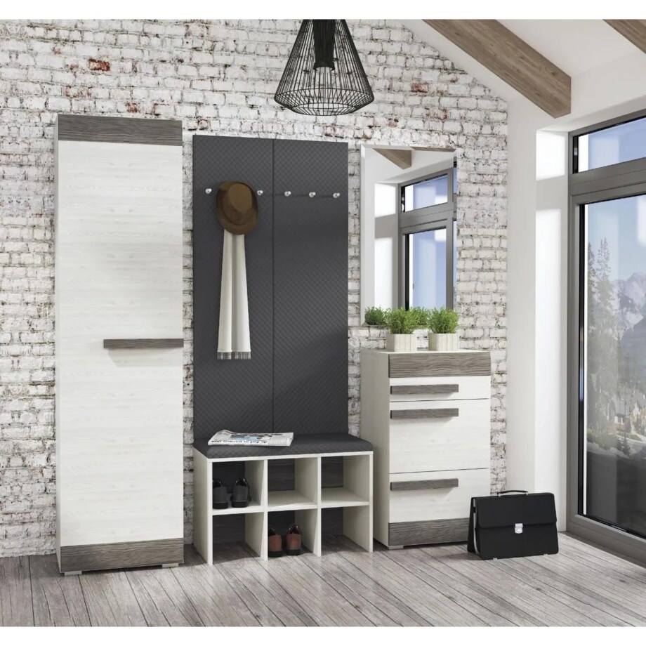 Szafka na buty BIANKA 1S2D sosna śnieżna/szara