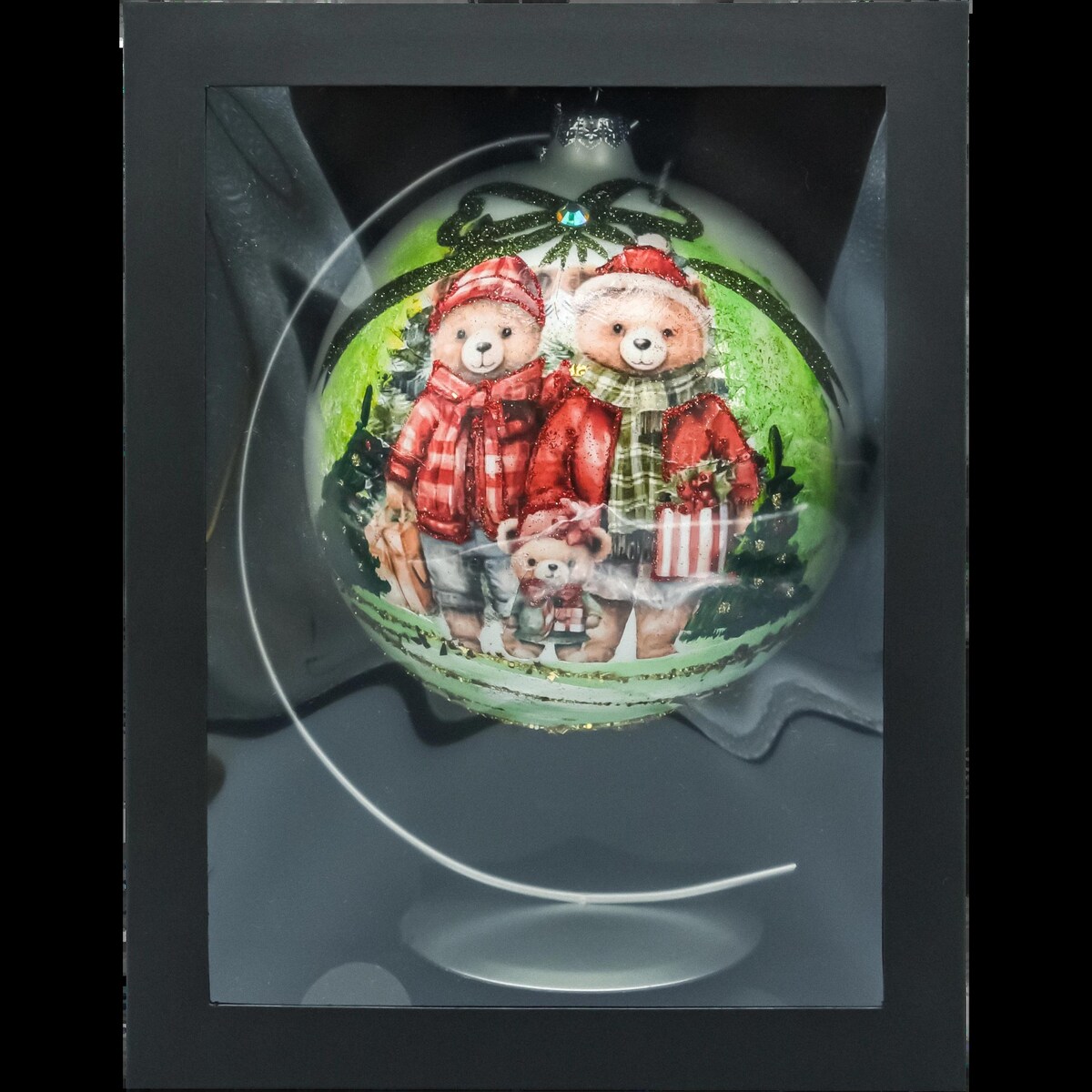 Bombka okrągła szklana: Rodzina Misiów