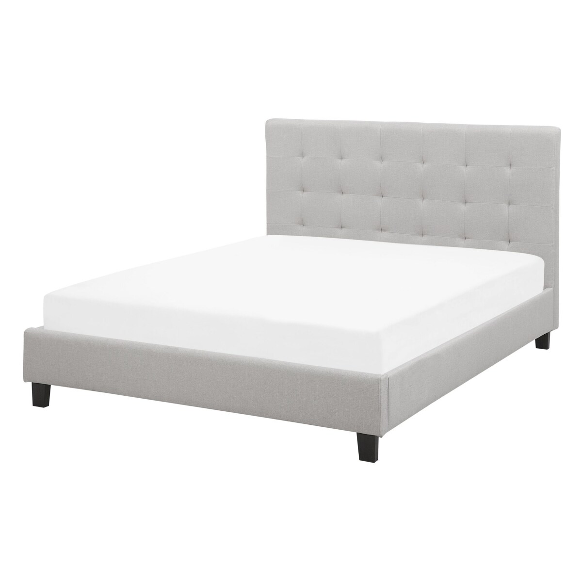 Łóżko wodne tapicerowane 140 x 200 cm jasnoszare LA ROCHELLE