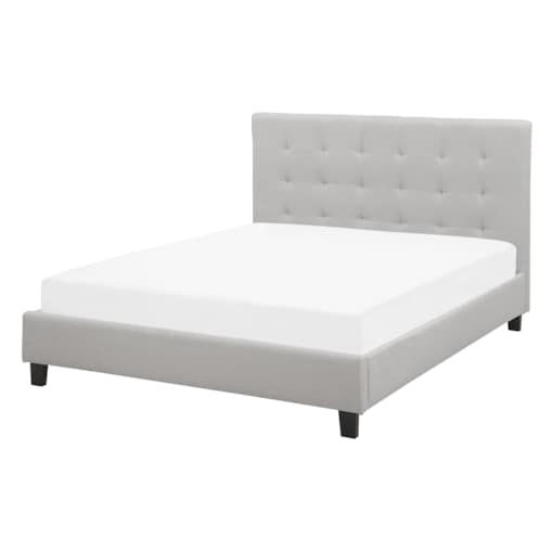 Łóżko wodne tapicerowane 140 x 200 cm jasnoszare LA ROCHELLE