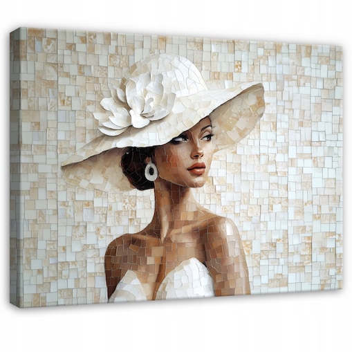 Obraz Do Sypialni Salonu Na Płótnie Kobieta Nowoczesny Beżowy 120x80