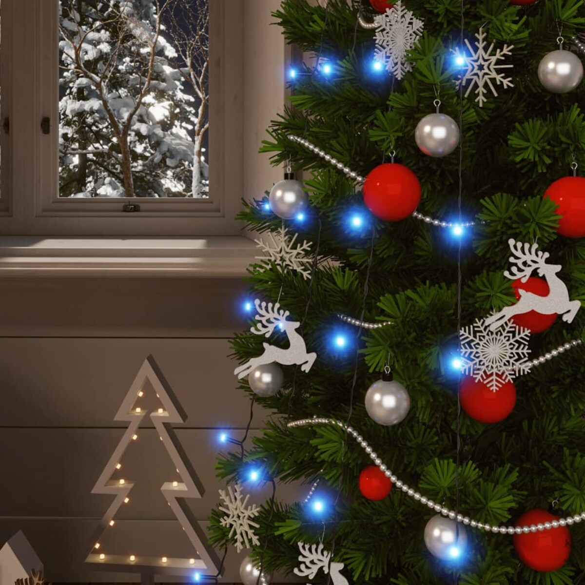 vidaXL Solarne lampki dekoracyjne, 5 szt., 5x200 LED, niebieskie