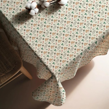 Obrus świąteczny - Akwarelowe króliczki świąteczne - 140x140