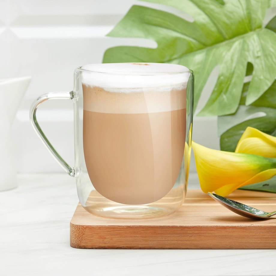 Szklanki termiczne szkło do kawy herbaty napoje 300 ml 2 szt prezent KUBEK