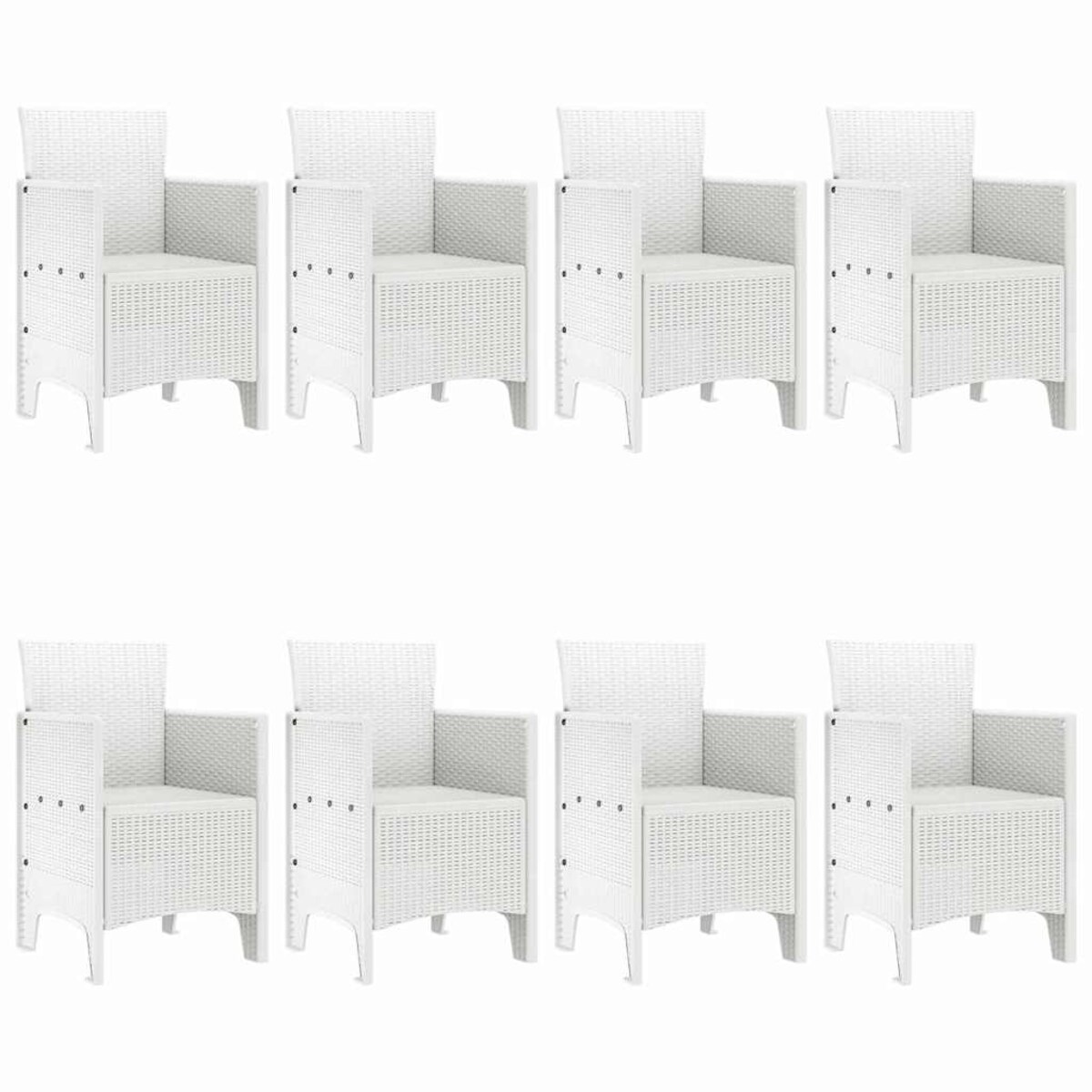 vidaXL Zestaw do jadalni w ogrodzie 9 pcs Biały Rattan Polt