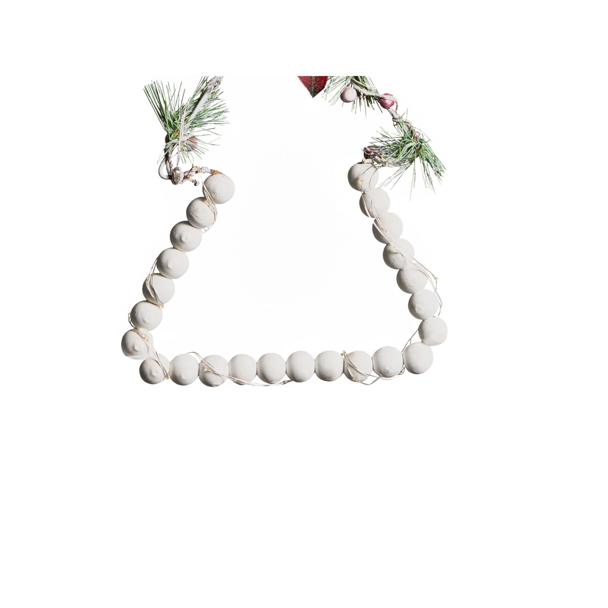 Zestaw 3 dekoracji świątecznych LED KYVESI Choinka 20/25/30 cm Biały