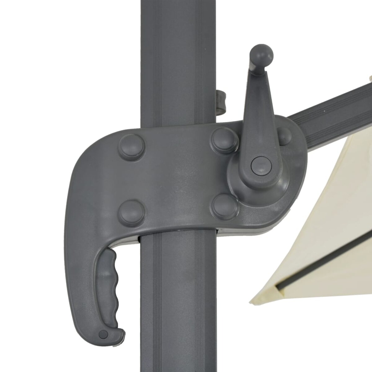 vidaXL Parasol wiszący z aluminiowym słupkiem, 400x300 cm, piaskowy