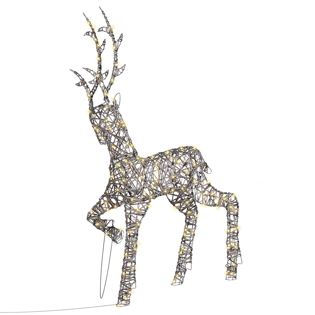 Dekoracja ogrodowa LED HUSAVIK Renifer 140 cm Srebrny