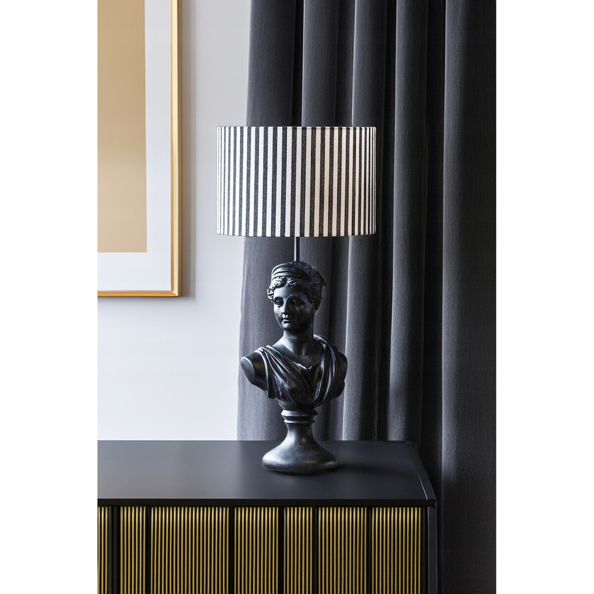 ABAŻUR NA ŻARÓWKĘ KLOSZ W PASKI 30cm WALEC BOHO DO LAMPY STOJĄCEJ WISZĄCEJ