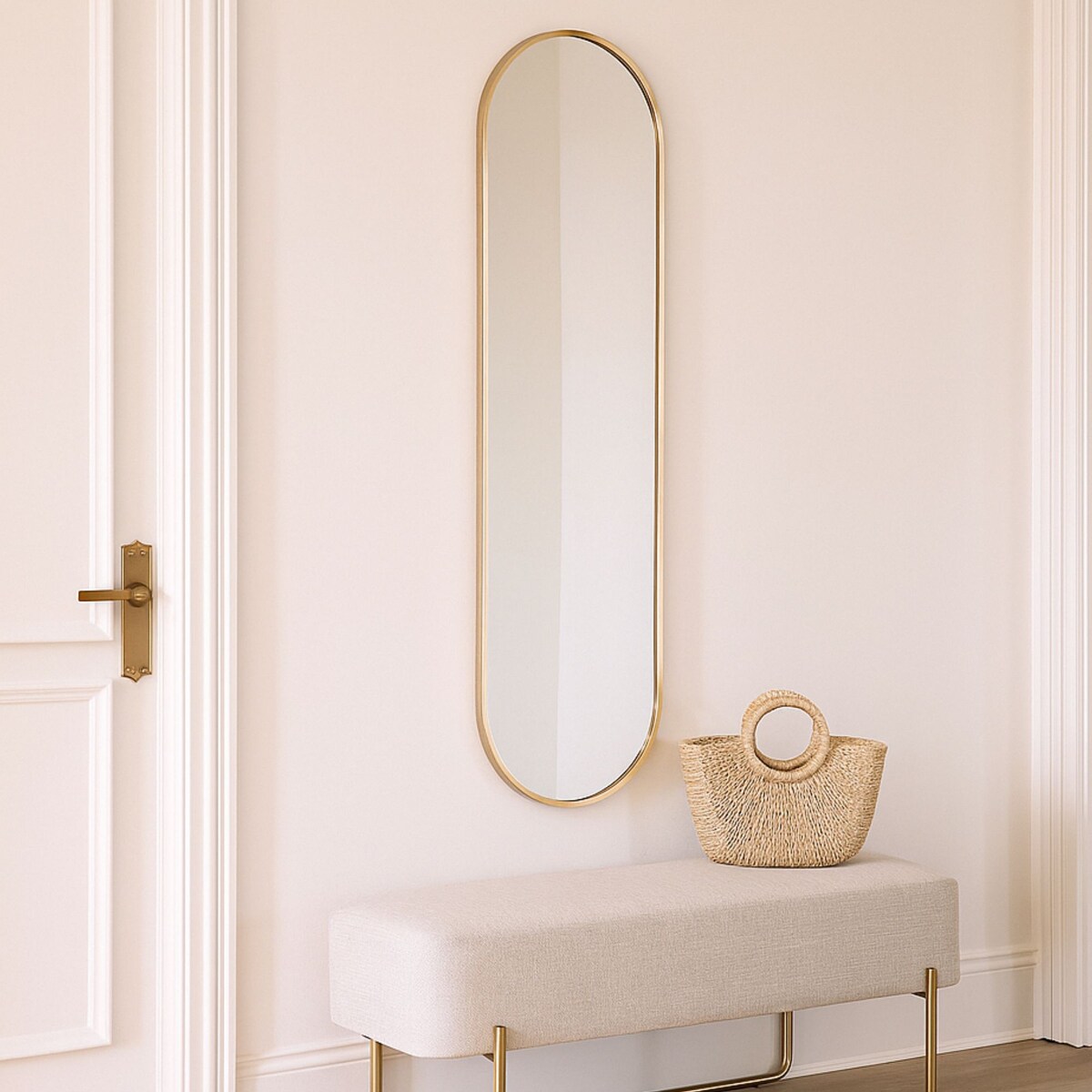 Owalne lustro na ścianę SORO, 30 x 100 cm