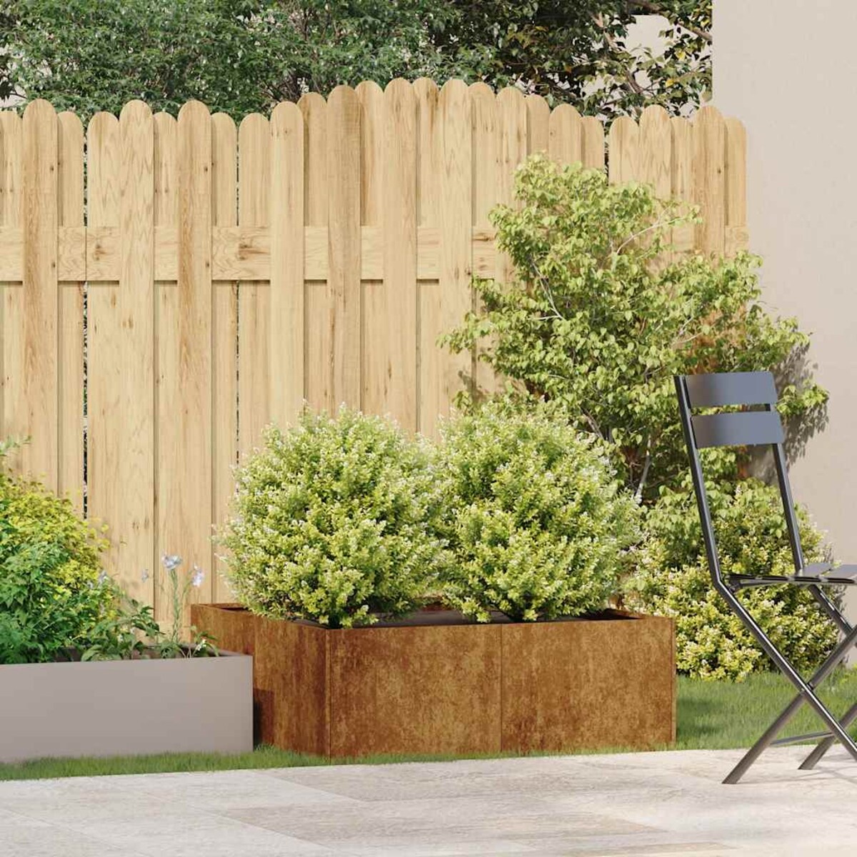 vidaXL Doniczka Rusty 80x80x30 cm Stal nierdzewna