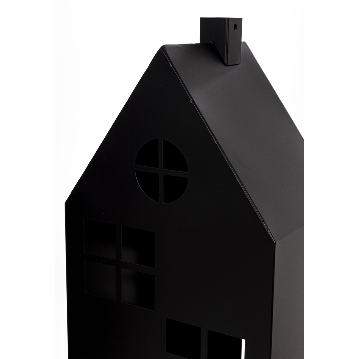 Metalowe domki 2 szt. świeczniki 90x24x18 i 67x22,5x15 cm MURAHU