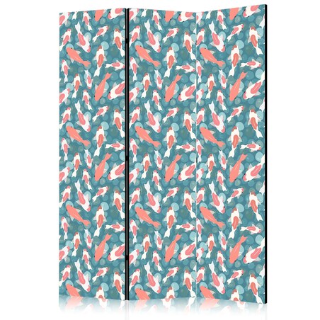 Parawan dwustronny Zwierzęta 135x172 cm 3-częściowy turkusowy