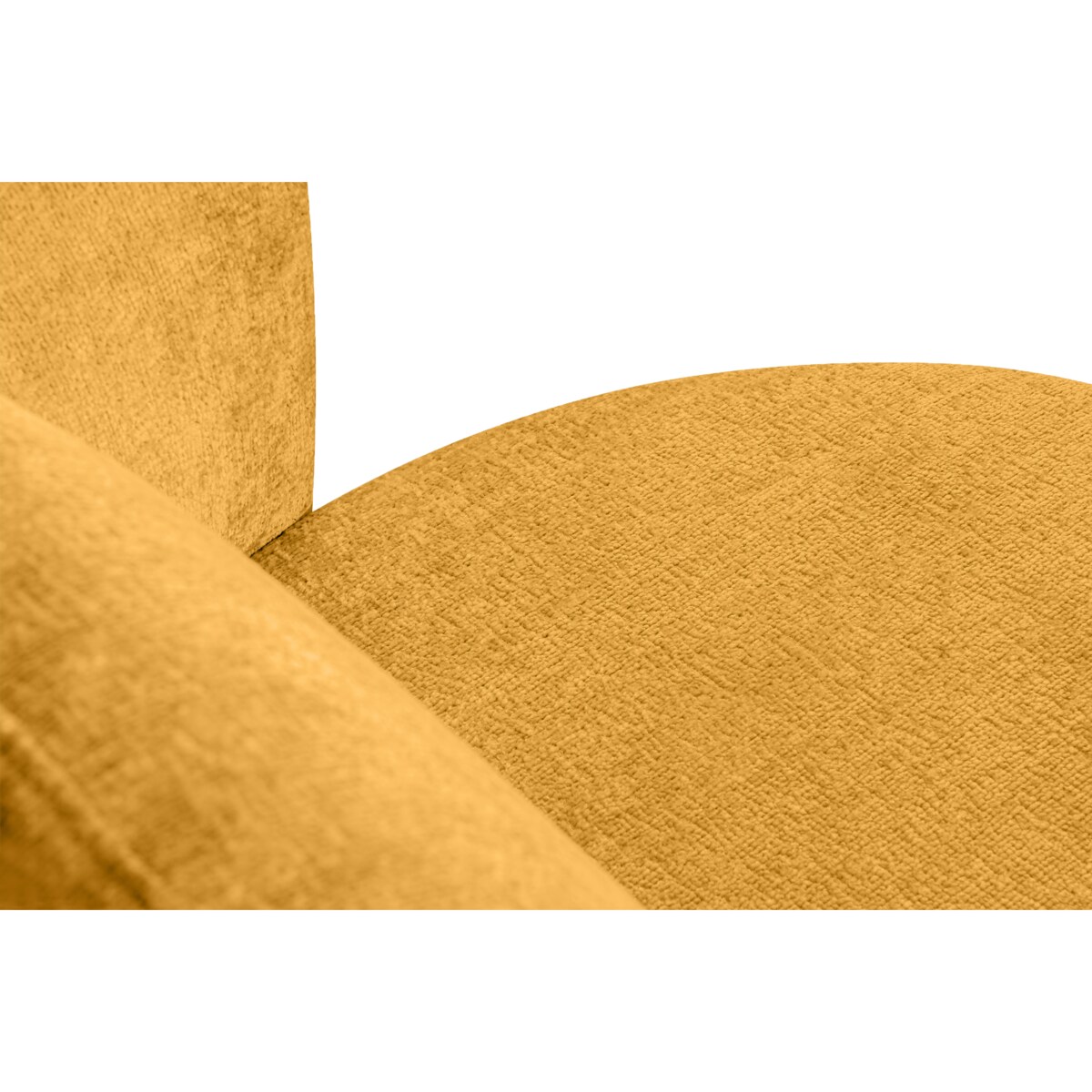 KONSIMO RAGGI Zestaw fotel i puf obrotowy musztardowy