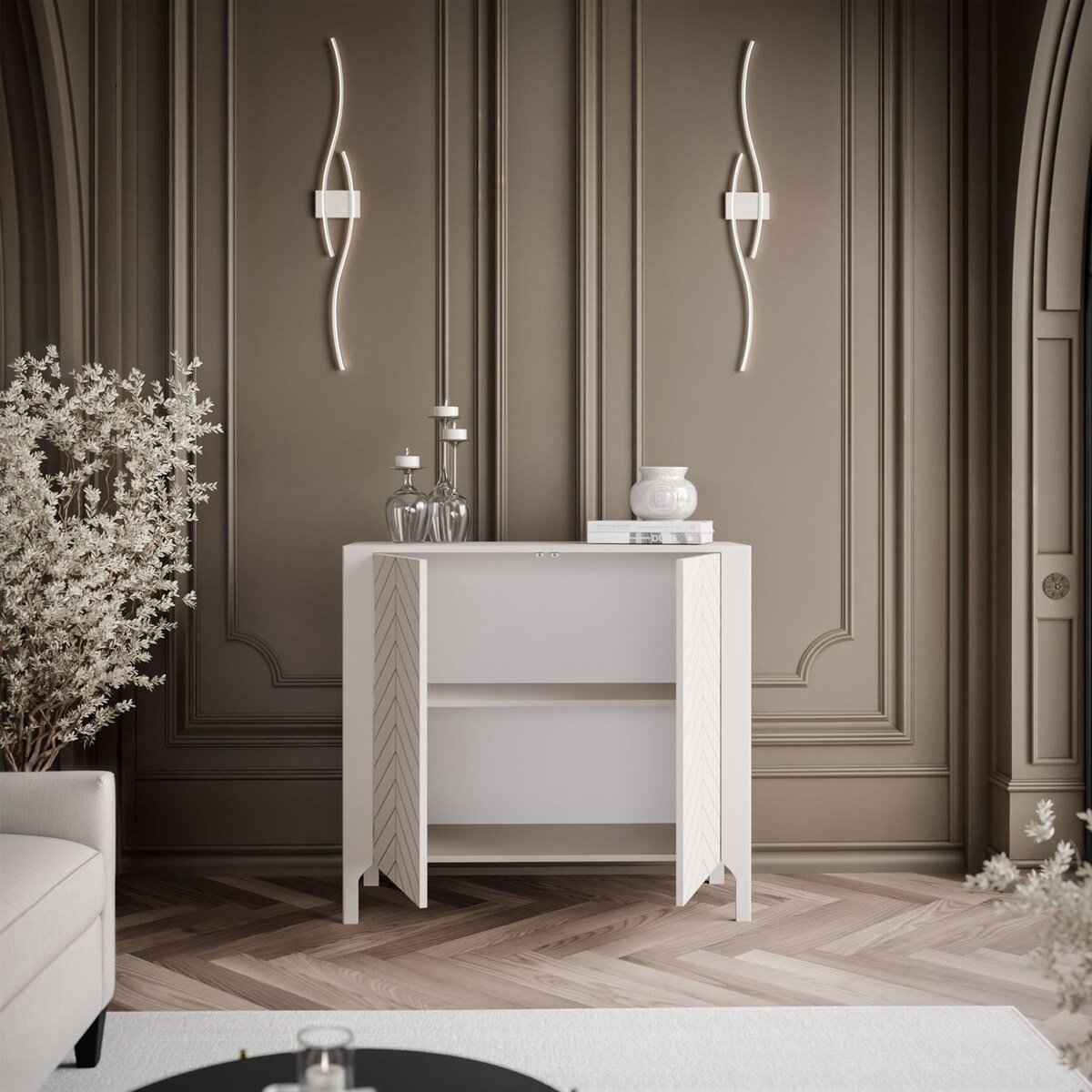 Dwudrzwiowa komoda LUMI 103 cm, kaszmir